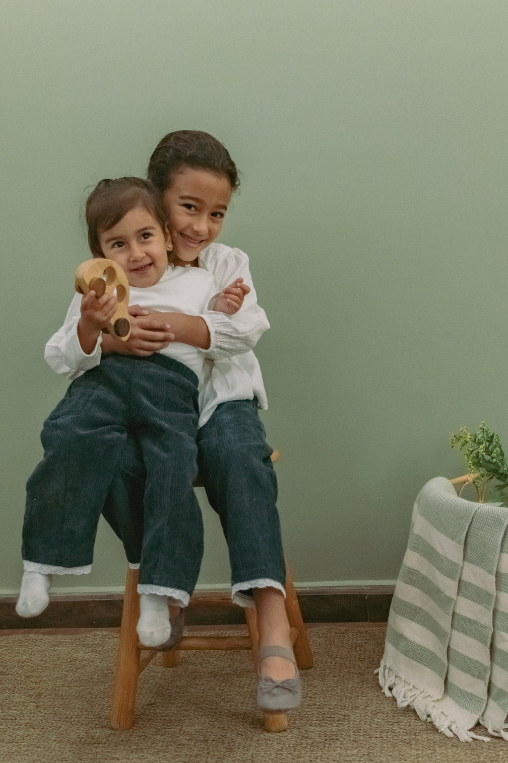 Corduroy Velvet Pants With Lace