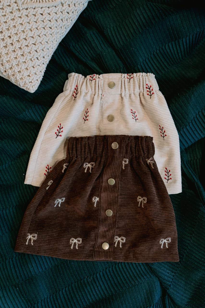 Velvet Charm Embroidery Skirt